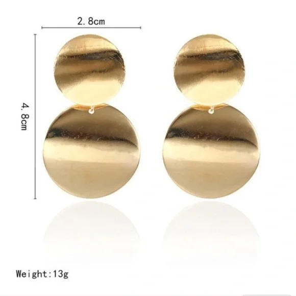 Silver Tone Dangle Disc Earrings - Picture 4 of 4